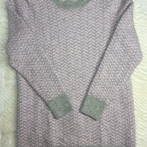 J. Crew Pink and Gray Patterned Sweater 100% CASHMERE!